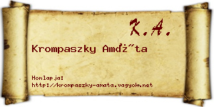 Krompaszky Amáta névjegykártya